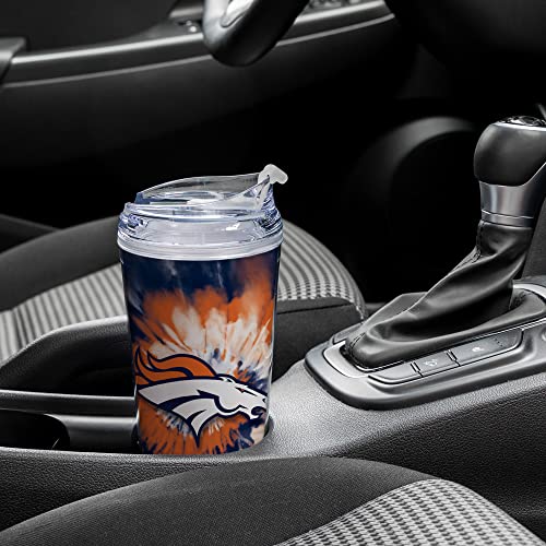 Image of Rico Industries NFL Football Glitter 24oz Acrylic Glitter Tumbler with Hinged Lid, Officially Licensed Double Wall Tumbler with Straw