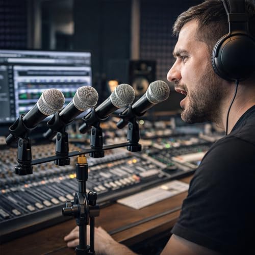 Support de microphone multi micro avec barre de montage universelle Musiin 1-to-4