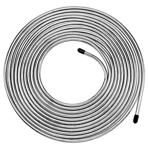 MuHize 25 ft 3/16 Brake Line Kit - Zinc-Coated Professional Brake Tube(2022 New), Roll 25 Ft. of 3/16 Rustproof Steel Tubing, Corrosion Protection Cover