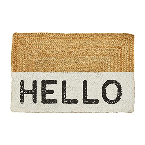 Mud Pie Jute Doormat Hello 23 x 36