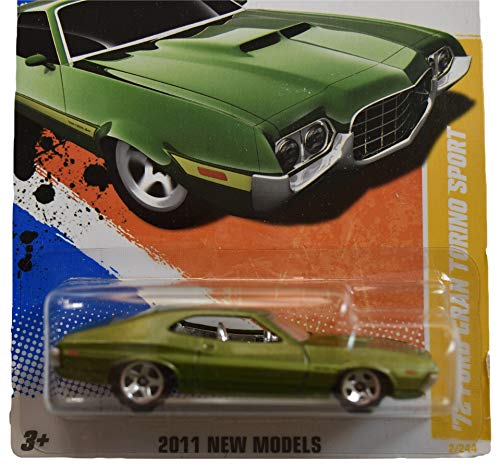 Hot Wheels 1:64 Scale 2011 New Models 2/50, Green '72 Ford Gran Torino Sport 2/244