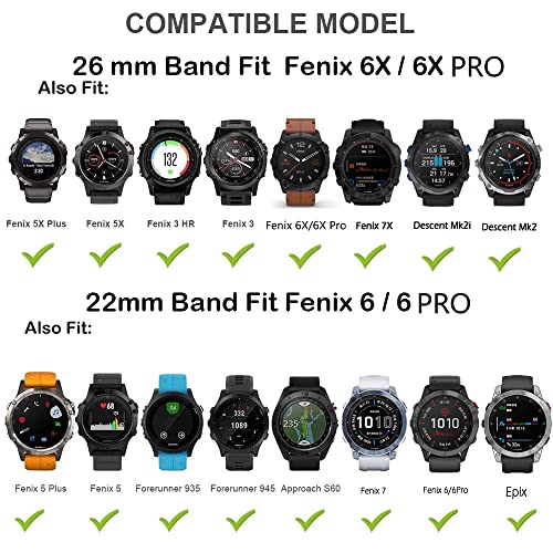 Correa de silicona de 26mm para Garmin Fenix 7X y Tactix Delta en color ágata 7