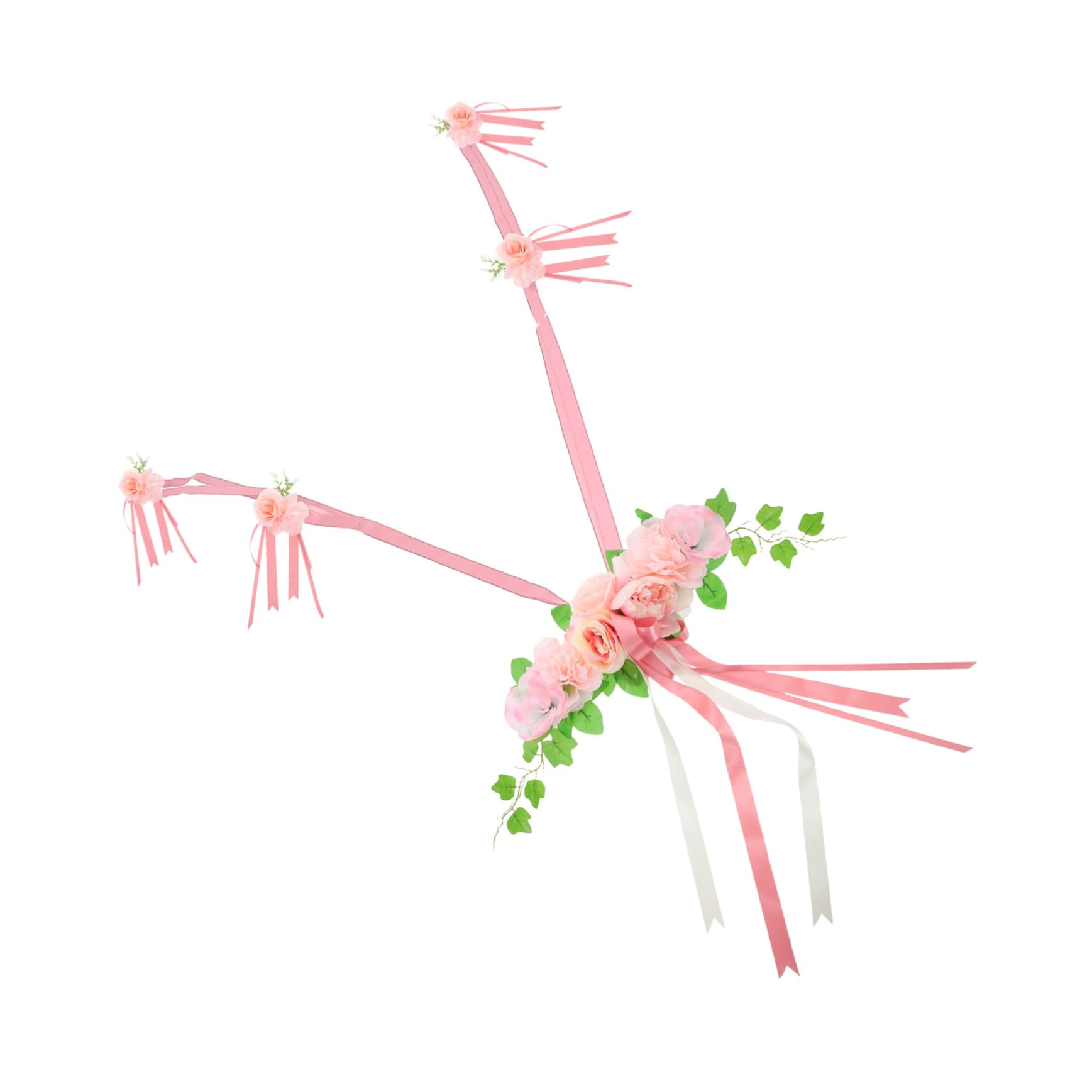 Künstliche Rosenblüten für Hochzeitsauto Dekoration Rosa Seide Elegant | Brautparty und Fahrzeugschmuck, Realistische Optik, Einfache Montage, Farbbeständig, Inklusive Schleife