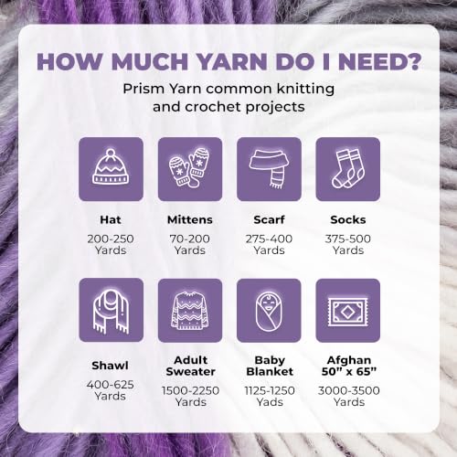 Image of Mary Maxim Prism Yarn, Soft Acrylic Multicolor DK Yarn for Crocheting and Knitting, Light Worsted 3, Ideal for Blankets, Sweaters and Baby Items, 3.5 oz Skein, 290 Yards - Iris - 1 Skein | Ombre Yarn, 3 Weight, Machine Wash, For Knitting and Crochet, Create Baby Items, Blankets, Afghans, Clothing Variegated Yarn