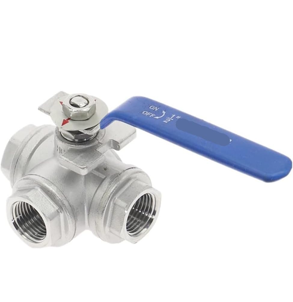 Trójdrożny zawór kulowy ze stali nierdzewnej 304, kompatybilny z gwintem żeńskim BSP 1/4'' do 1'' do instalacji hydraulicznych i hydraulicznych, 1 szt.(Dn50 T Type)