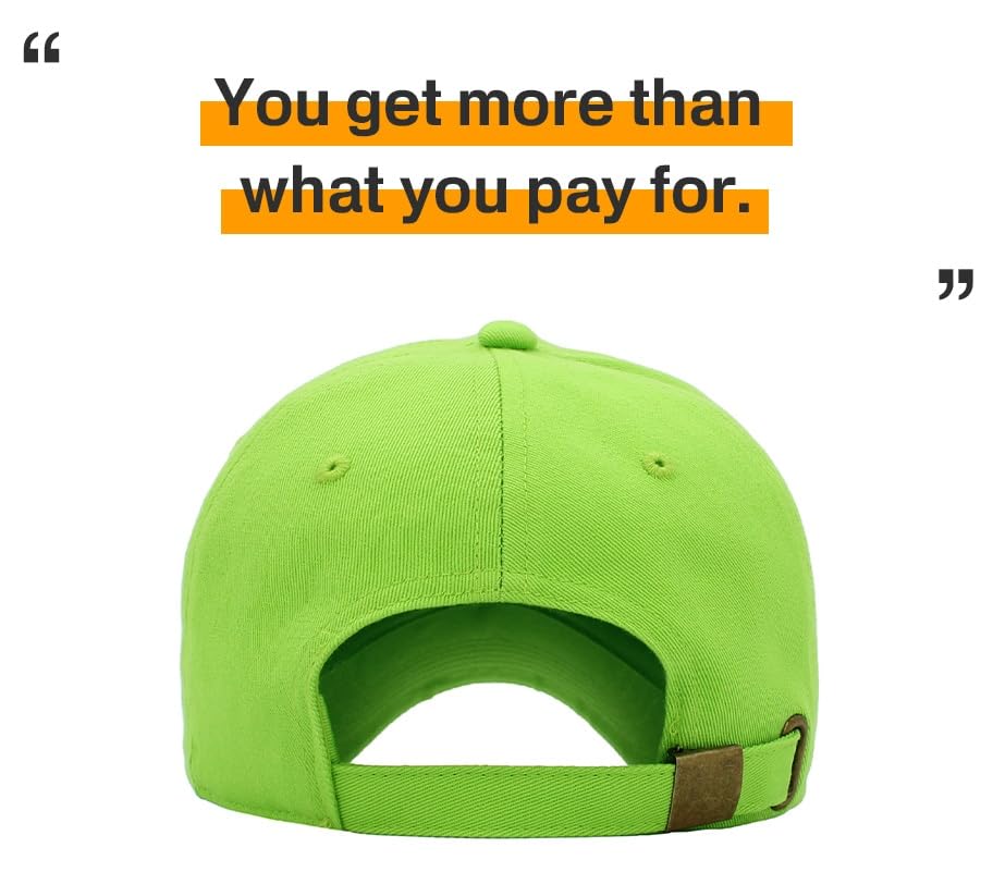 KBETHOS Classic Unisex Cotton Adjustable Low Crown Baseball Cap – Plain Dad Hat