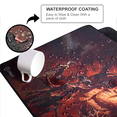 Image of Demon King Army Mouse Pad 18x36 Inch 3mm Extended Gaming Desk Mat with Anti-Slip Rubber Base Mousepad for Smooth Surface Desk pad for PC & Laptop Use Waterproof & Stiched (Multicolour) Deskpad
