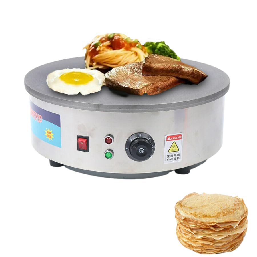 Crêpes-Pfanne Elektrisch Crêpes-Pfanne 2800W 45cm Pfannkuchenpfanne Profi einstellbare Temperatur für Pfannkuchen, Pfannkuchen, Omelettes