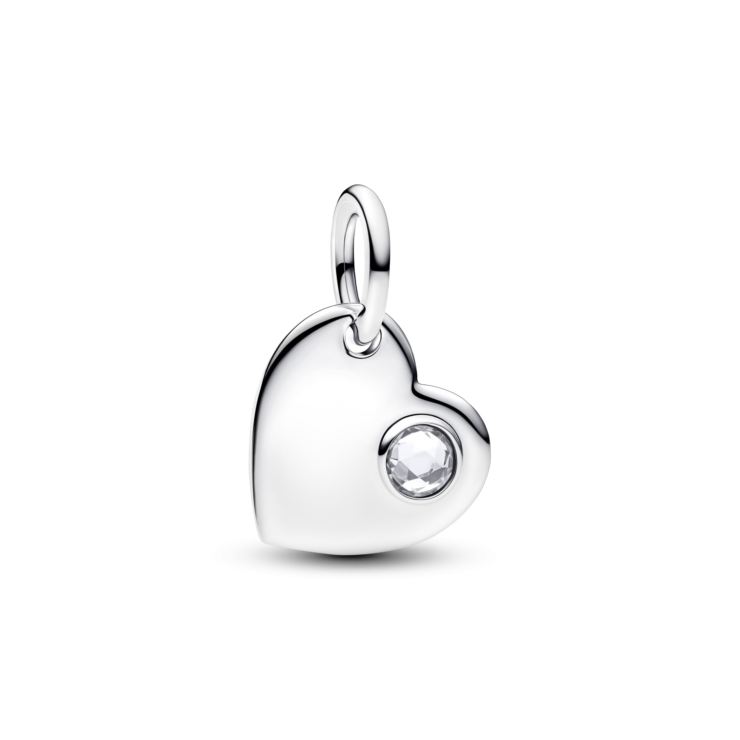 PANDORA Moments 794295C04 - Colgante de plata de ley con circonita blanca y corazón grabable con forma de corazón