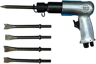 Pneumatic Air Hammer Set with 5 Quick-Change Chisels – Heavy-Duty Cutting, Chipping, and Scraping Tool for Industrial Use and Automotive works. (AT-190 (3000BPM))