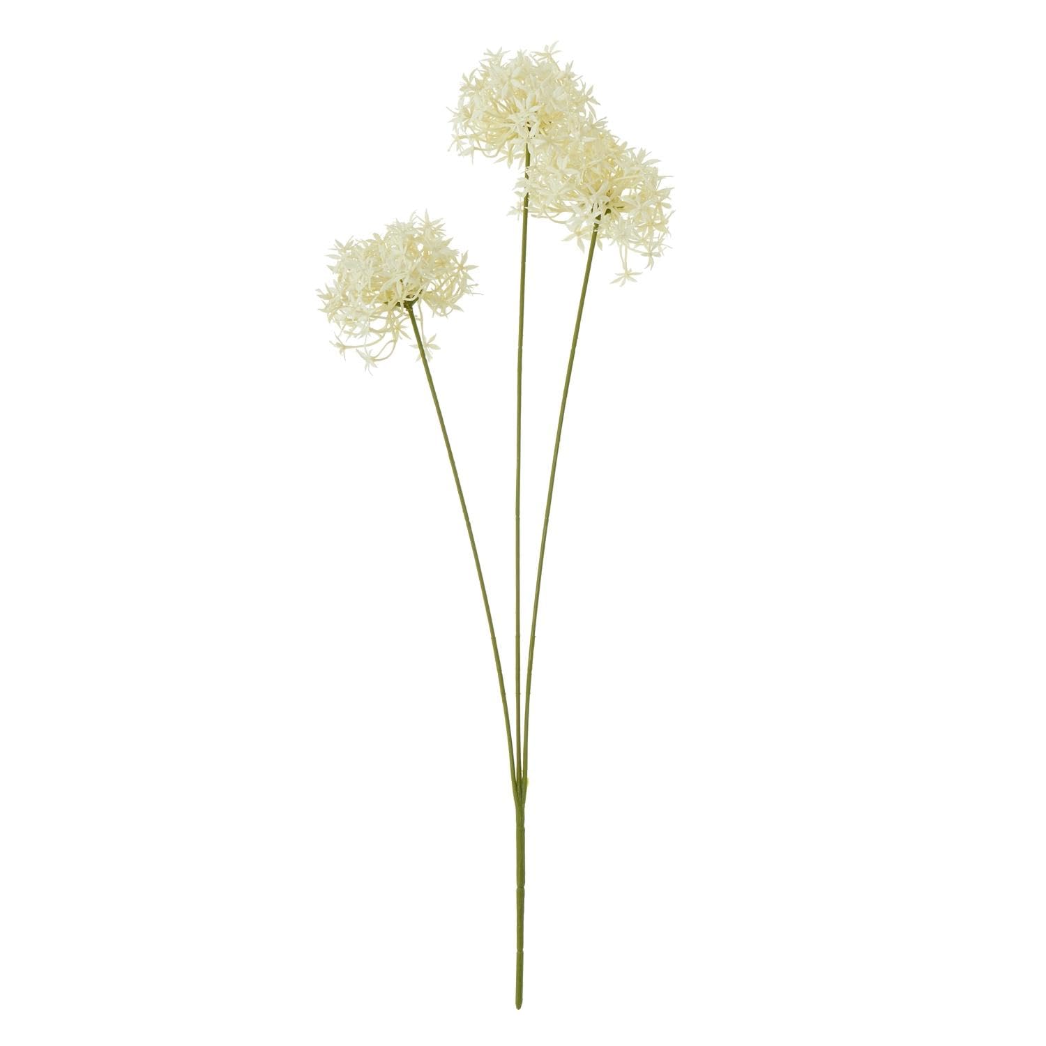 Hill Interiors Triple Allium Spray Artificial Flower (One Size) (Cream)