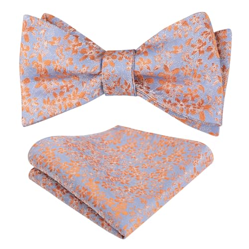 Alizeal Mens Floral Bow Tie and Handkerchief Set