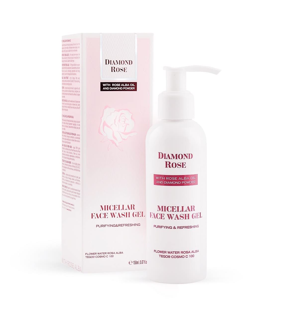 Micellar face wash gel Diamond Rose 150ml, 150 ml (Pack of 1) - Image 2
