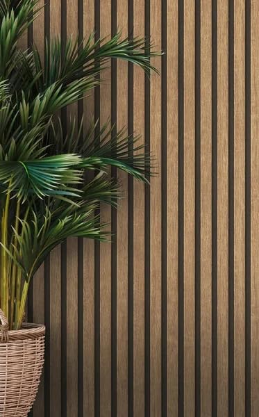 Nimbose® Vertical Black Lines Wood Wall Stickers for Wall Decor, Wooden Wallpaper for Walls Self-Adhesive Wall Paper for Home Kitchen Living Room & Bedroom (45x500 cm) 1