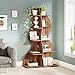 Tribesigns Corner Shelf, Rustic 5-Tier Wall Corner Bookshelf, Stylish Corner Small Bookcase Storage Rack Plant Stand with Unique Shape for Living Room, Home Office (1PC, Brown)