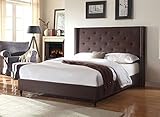 Home Life Premiere Classics Cloth Brown Linen 51' Tall Headboard Platform Bed with Slats King - Complete Bed 5 Year Warranty Included 007