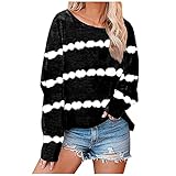 Womens Tops and Blouses Oversized T Shirts for Women Long Sleeve Striped Casual Loose Fit Top