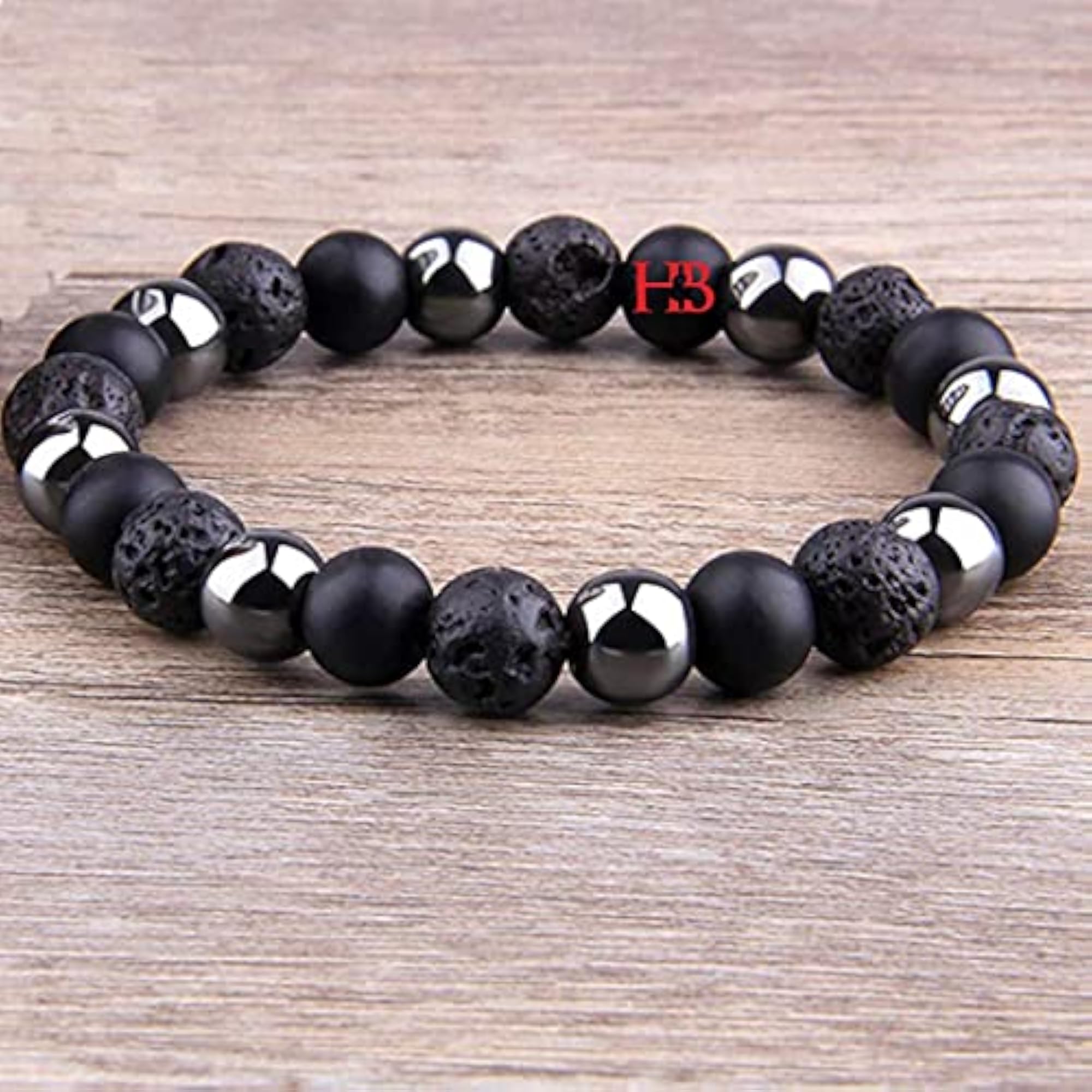 Hematite Gem Stone Beads Couple Bracelet Combo Set