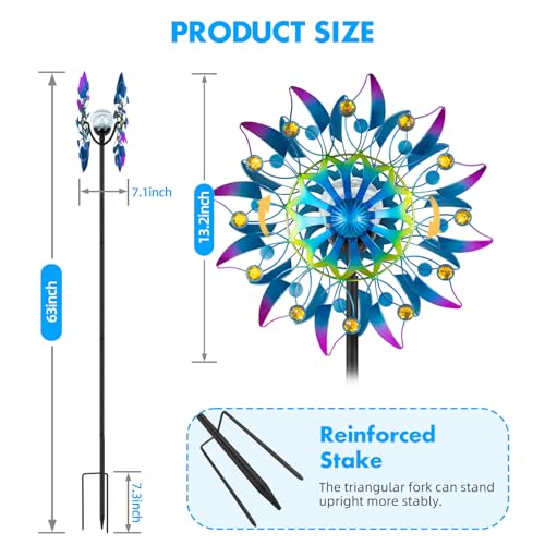 Molinillo de viento solar retro con cambio de color automático