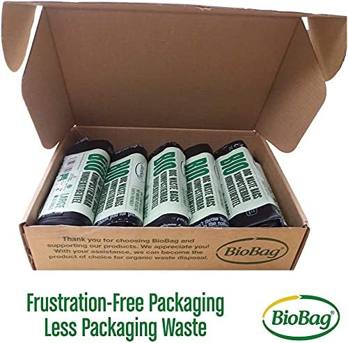 Biodegradable and 100% Compostable Large Dog Waste Bags, 210 Black Bags EN13432 Certified