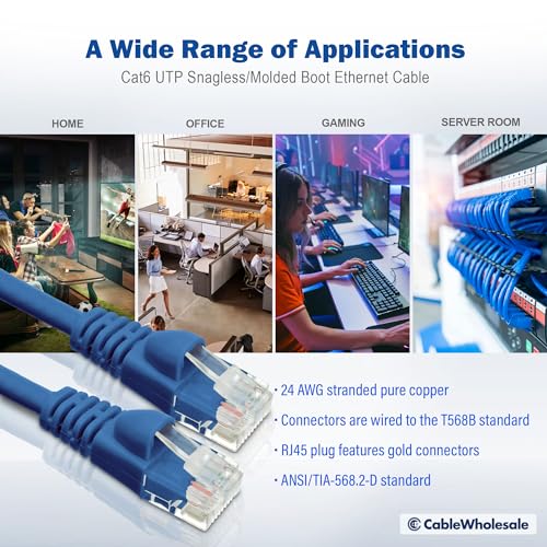 Cable de red Cat6 1.5 pies con conector RJ45 miniatura 6