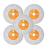 BRSCHNITT Disco abrasivo per lastre di roccia, disco da 75 mm (5 pezzi), lama da taglio per granito, mola diamantata per lastre di roccia, pietra, piastrelle, marmo, granito, vetro