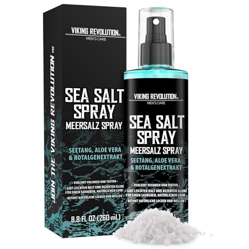 Viking Revolution Sea Salt Spray for Men - Hair Texturizing Spray with Kelp, Aloe Vera and Red Algae Extract - Surf Sprays to Add Volume and Texture for Men and Women Beach Hair - 8.8oz