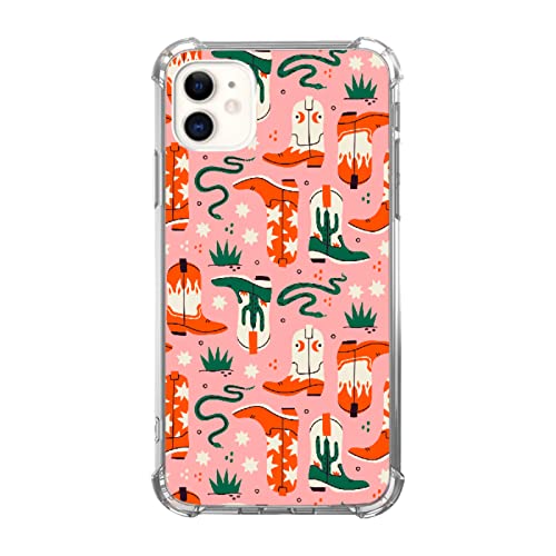 Oubliert Cute Cowboy Case Compatible With Iphone 11, Aesthetic Cowboy Boots Snakes Pattern Case For Iphone 11, Trendy Unique Design Tpu Bumper Cover Case #TOP6