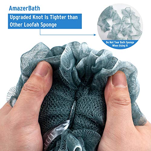 image for AmazerBath Shower Sponge Loofah Back Scrubber, PE Soft Mesh Loofah Bod
