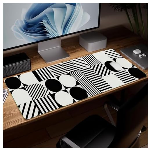 Leather Minimalist Desk Pad, Colorful Art Mouse Pad Large Computer Keyboard Gaming Mousepad Waterproof Desktop Protector & Cover, Decorative PU Leather Laptop Mouse Mat Home Decor 10 x 25.6 inch C153