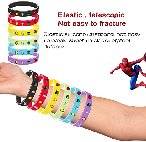 Newtic 24PCS Super-héros Party Supplies, Super-héros anniversaire cadeau, Inclure 12 Bracelet, 12pcs Porte-clé… - Image 7