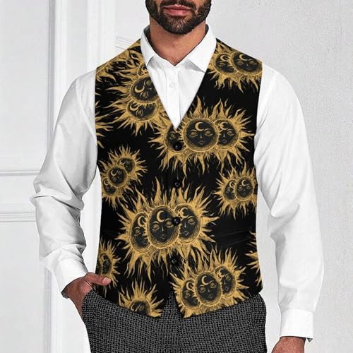 Sun And Moon Men's Suit Vests Dress Vest V-Neck Waistcoat Slim Business Formal with Pocket2
