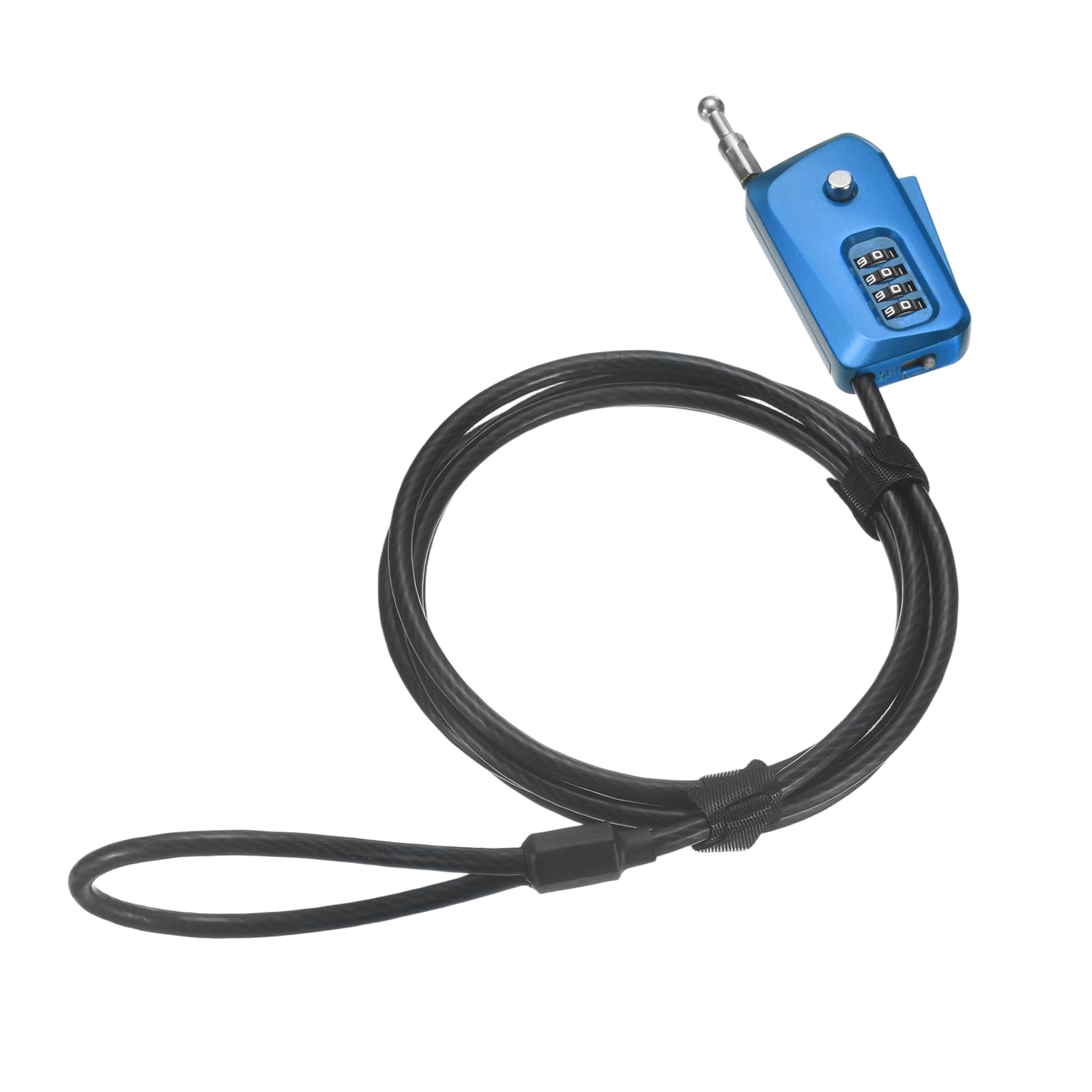 PATIKIL Adjustable Combination Cable Lock, (6 Ft, Blue), 4 Digit Combination Retractable Steel Security Cable Padlock for Luggage Helmet Suitcase Trail Camera Kayak Outdoor Bike Scooter