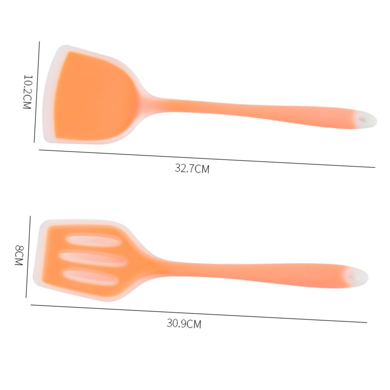 POPETPOP Set de 4 Spatules de Cuisine en Silicone Résistant la Chaleur, Cuillères à Trous et Spatules Flexibles pour Bébé, Ustensiles Solides et Pratiques Couleur Aléatoire