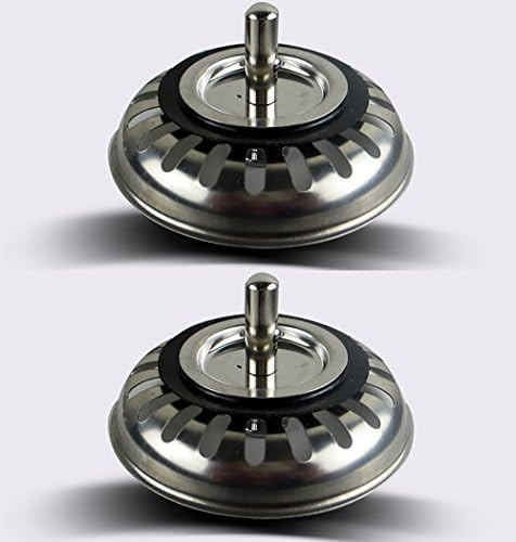 2 PCS Stainless Steel Sink Strainers, Bath Sink Shower Drain Basin Tray Filter Strainer Waste Plug Cover Trap Cap Hair Stopper (79.3MM)