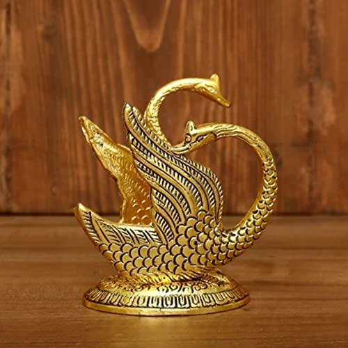 Image of Craftam Oxidized Metal Swan Napkin Holder, Golden Duck Shape Tissue Paper Stand for Dining Table Decor, Decorative Metal Serviette Holder for Home, Hotel & Restaurant (10 x 7 x 11 cm)