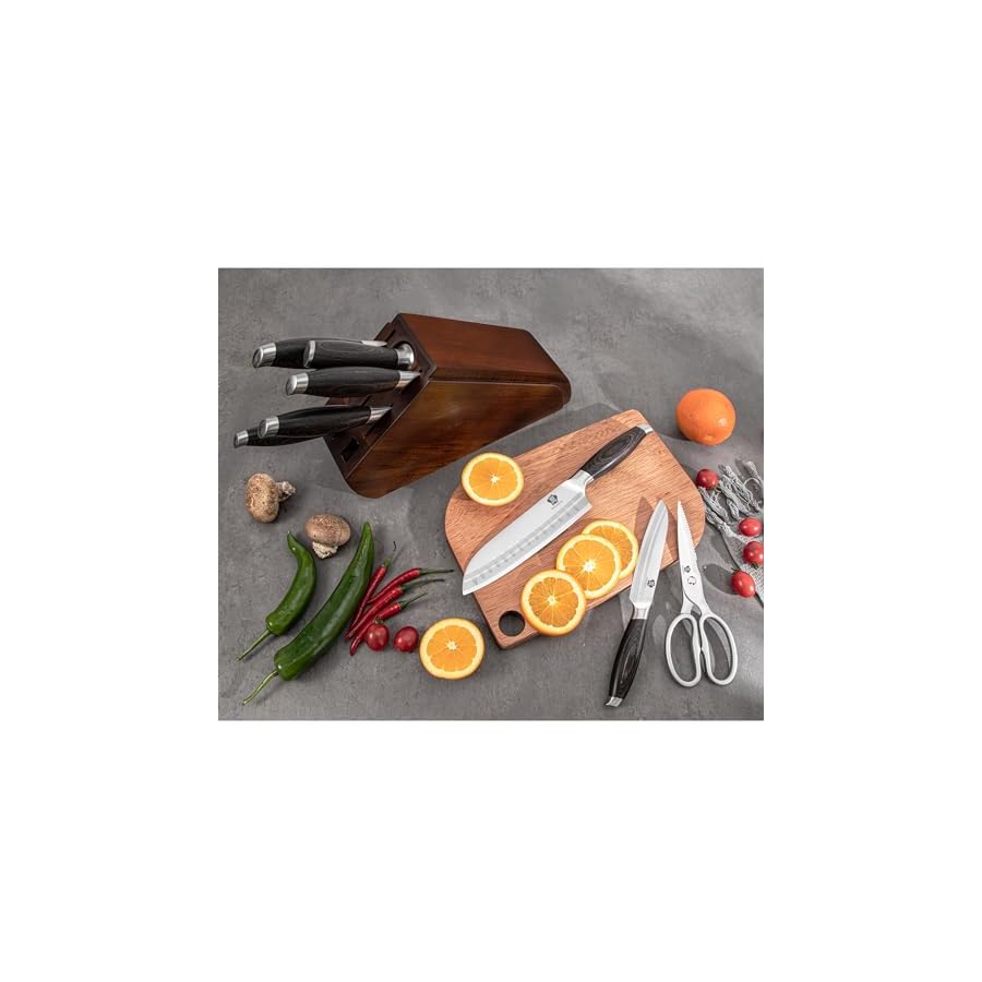 WILDMOK-9-Pcs-Knife-Block-Set-Kitchen-Knife-Set-with-Block-Wooden-German-Stainless-Steel-Sharp-Chef-Knife-Set-with-Bone-Chopper WILDMOK 9 Pcs Knife Block Set, Kitchen Knife Set with Block Wooden, German Stainless Steel Sharp Chef Knife Set with Bone Chopper