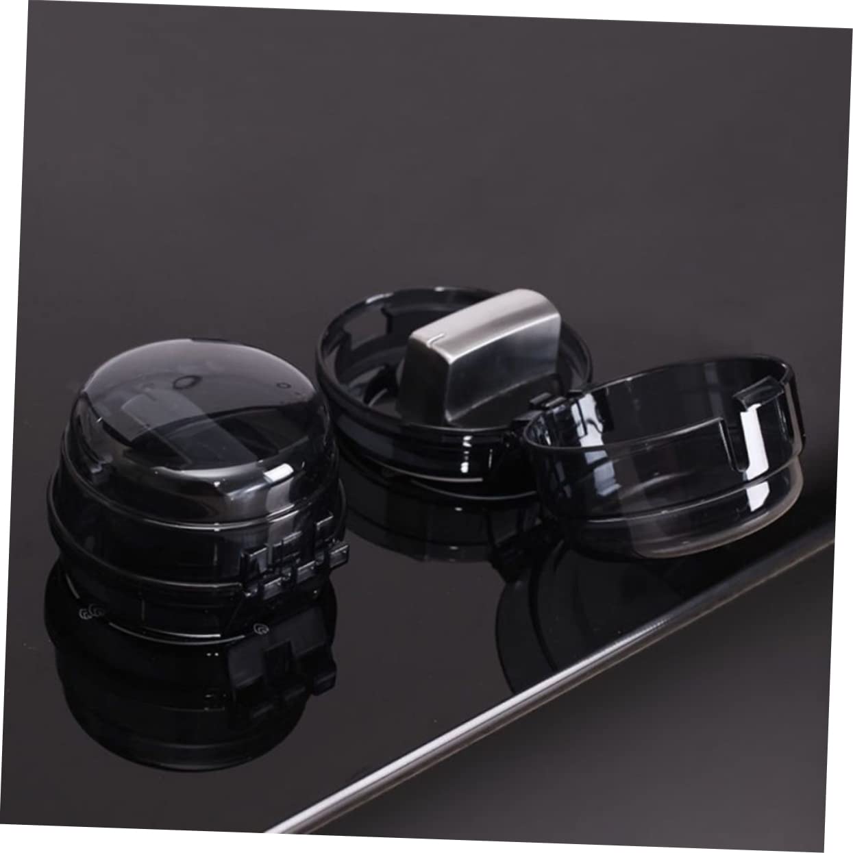 10pcs Childproof Stove Knob Covers Durable Gas Knob Protectors for Boy Girl Safety Heat Resistant and Easy to Install Compatible with Gas Stoves Black