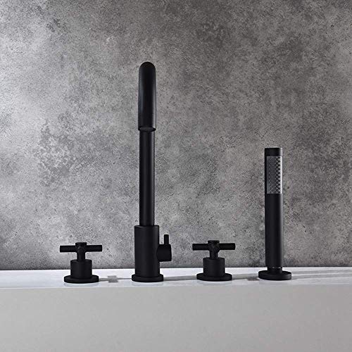 Robinet de baignoire avec douche à main double manche terrasse laiton - 6