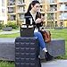 ZHCHG Luggage Travel Cup Holder Attachment for Suitcase Drink Carrier Caddy, Coffee Mug and Tumblers, Traveler Carry on Hands Free Accessory- Gifts for Flight Attendants Travelers Accessories- Black