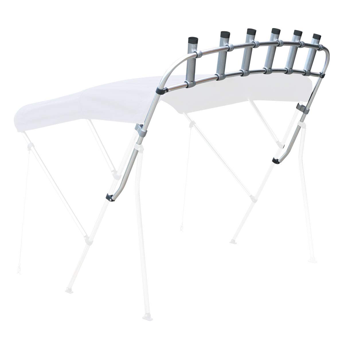 Oceansouth 'Clamp-on' Fishing Rack, Boat Rod Rack, Rocket Launcher Fishing Slingshot Pole Holder Rod Holders Rack Boat Bimini top Hardware Boating Safety Equipment Pontoon Jon bass