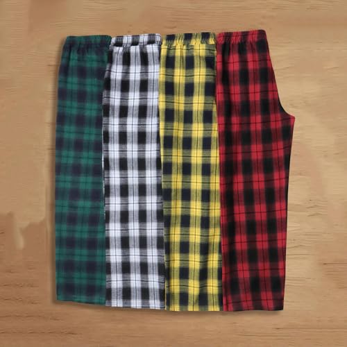 Plaid Lounge Pants for Men Male Homewear Pj Pajama Bottoms Loose Fitting Elastic Drawstring Waist Sleep Long Johns4