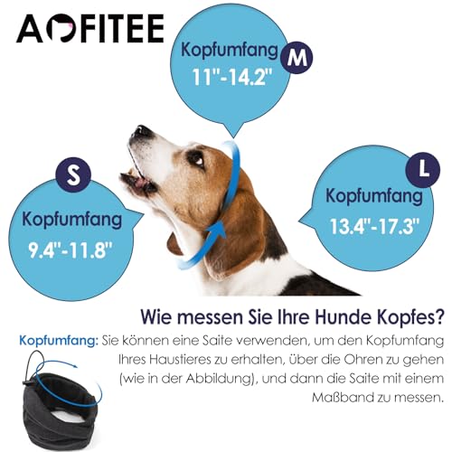 AOFITEE Ohrenschutz Hund, Gehörschutz für Hunde Silvester Lärmschutz Hund Ohrenschützer für Hunde Lärm, Haustier Snood Ohrenschutz Hundehaube Hündchen Ohrenschutz Nach OP