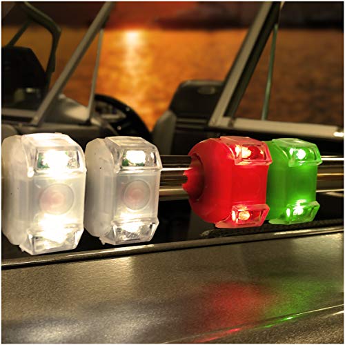 Bright Eyes Green, Red, & White Portable Marine Led Emergency Water-Resistant Boating Lights - Boat Bow Or Stern Safety Light #TOP4