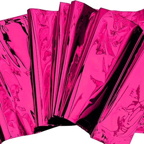 Image of Crackles Pink Rectangular Shiny Metallic Tinsel Foil Solid Color Reusable Table Cover 1.37mX1.83m for Indoor Outdoor Party Birthday,Wedding,Thanksgiving,Christmas,Buffet Parties,Camping