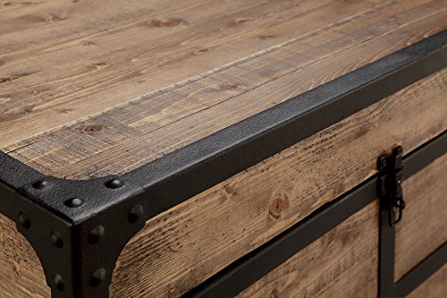 Magnussen T4039 Maguire Industrial Storage Trunk Coffee Table in Weathered Barley Finish