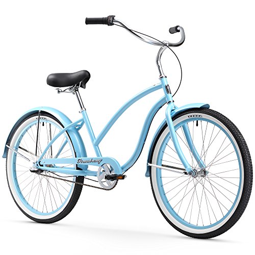 Firmstrong Chief Lady Three Speed Beach Cruiser Bicycle, 26-Inch, Baby Blue