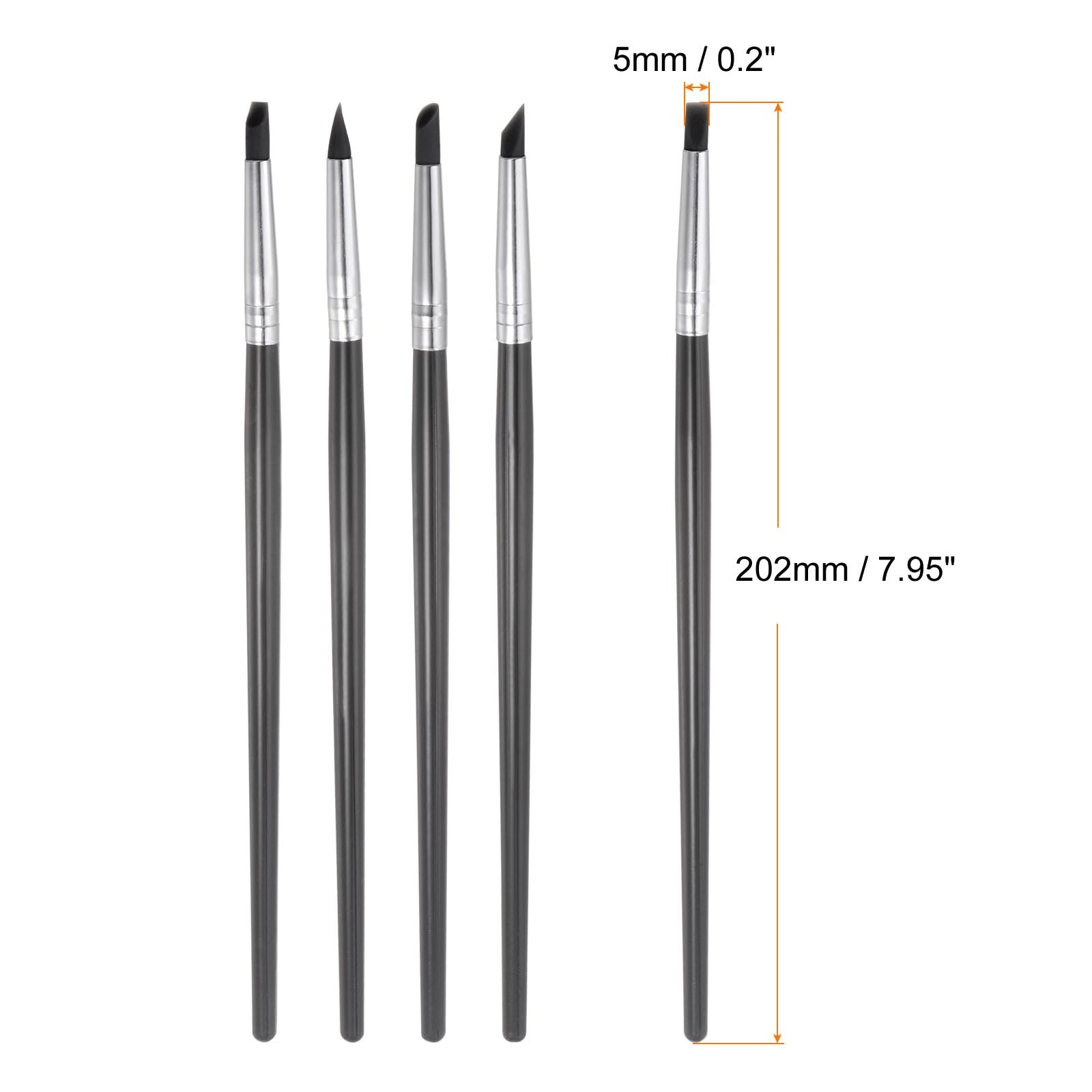 HARFINGTON 10pcs Silicone Clay Sculpting Tool Clay Sculpting Shaper Rubber Tip Shaping Pen Pottery Clay Shaping Carving Tool for Ceramic Sculpture Polymer Clay, Black