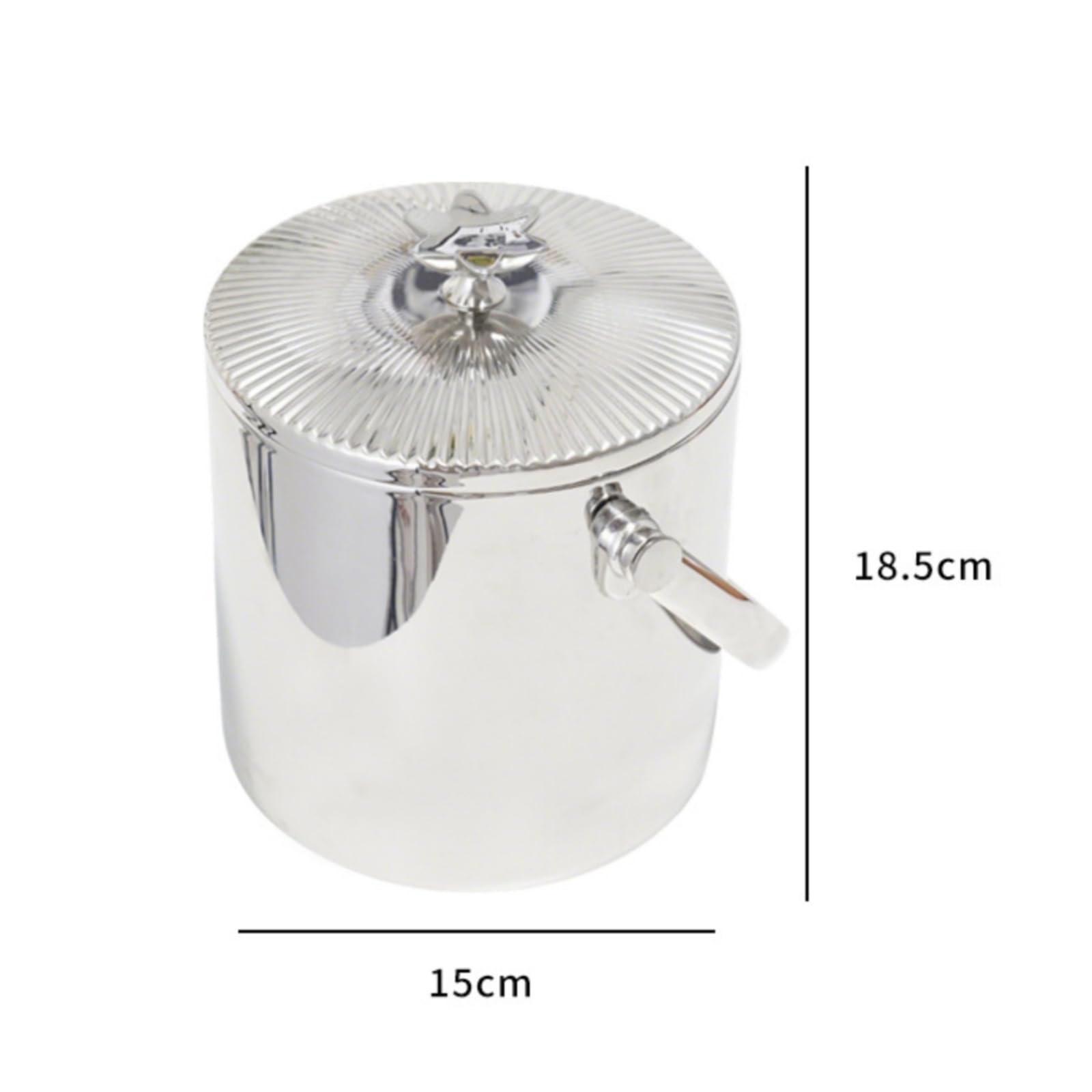 Amagogo Cubo de Hielo Doble Capa Cubo Balde Contenedor con Aislamiento y Tapa con Relieve Acero Inoxidable 304 Portátil y Ligero Adecuado para Restaurantes Reuniones Familiares Terrazas 15cmx18.5cm