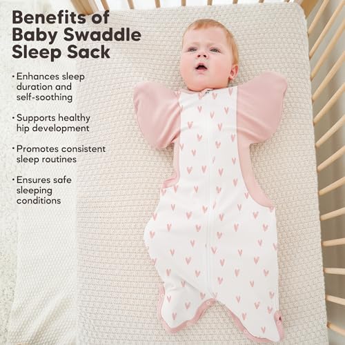 Image of Susurration 2-Pack Baby Swaddle Sleep Sacks - Swaddles for Newborns, Infant 0-3 Months, Baby Girls, Boys, Soft & Snug Newborn Sleep Sack, Nursery Swaddling Blankets(1-3M, 8-13lb)